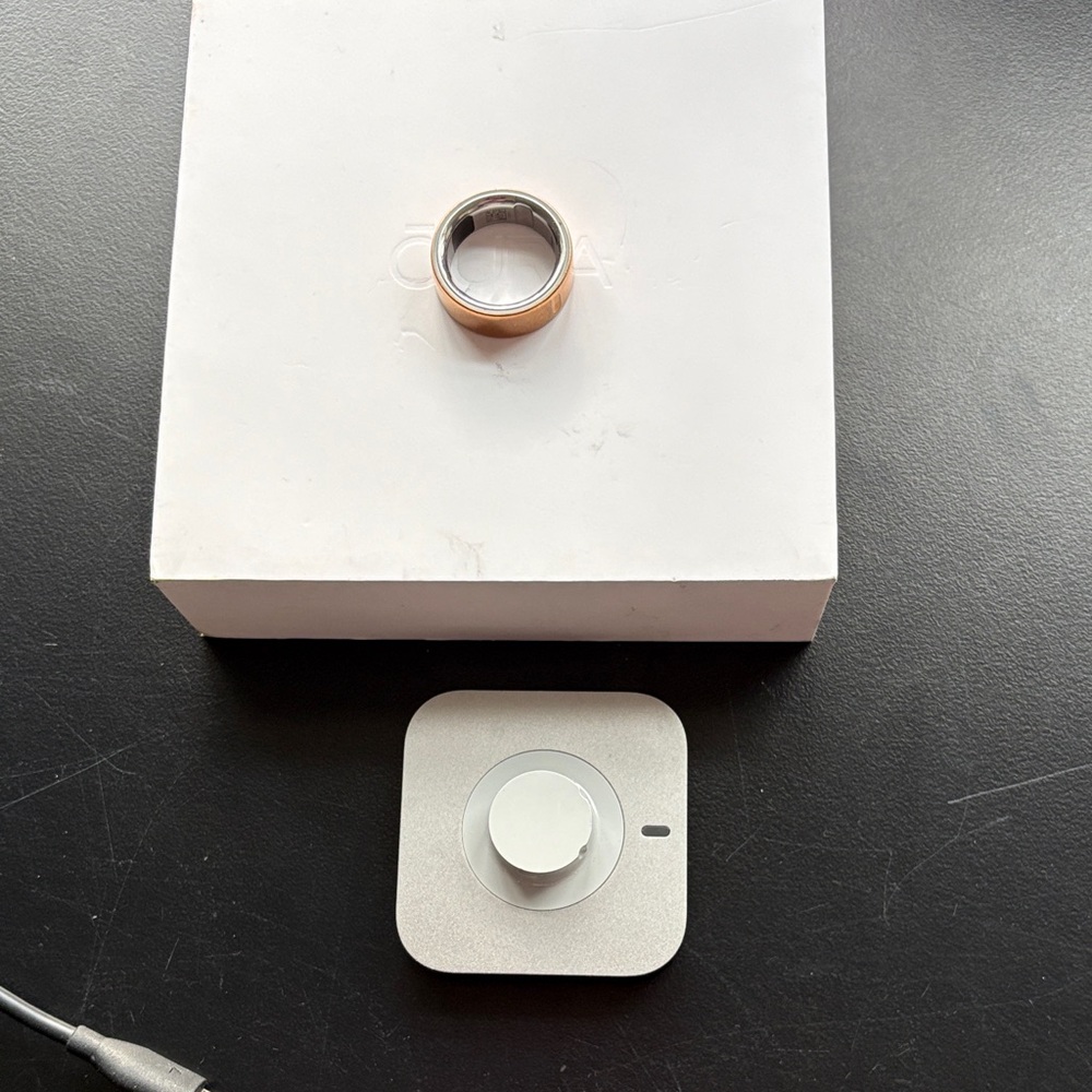 Oura ring Rose Gold size 8 with dock